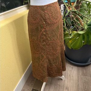 Judith Hart Brown Paisley Vintage Skirt